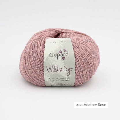 Pelote de Wild & Soft de Gepard Garn coloris 422 Heather Rose