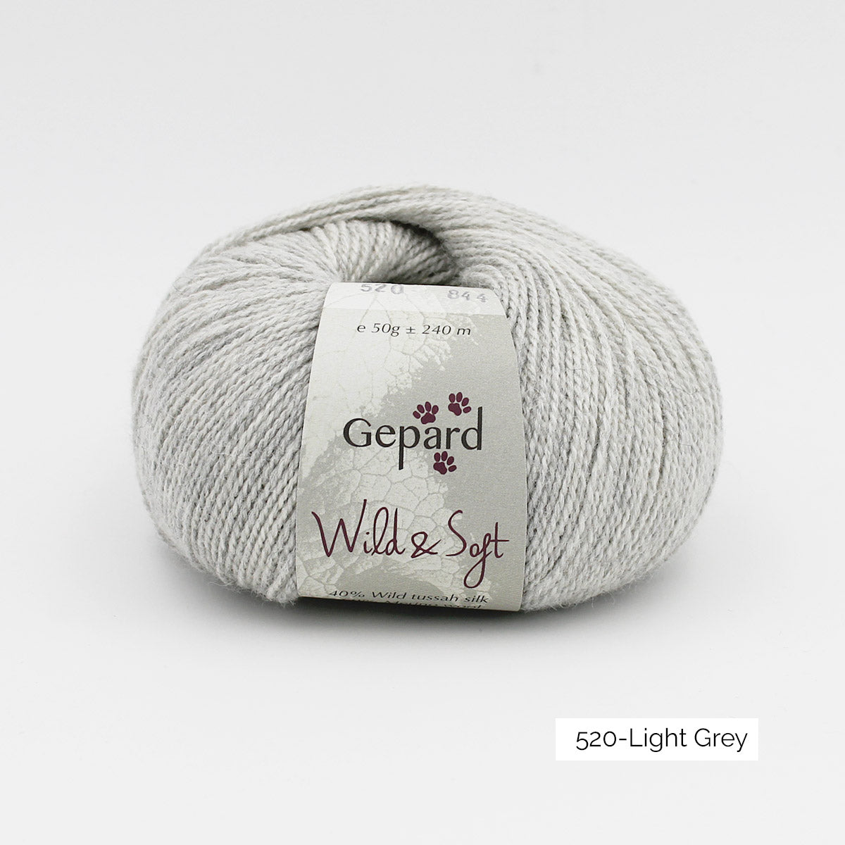 Pelote de Wild & Soft de Gepard Garn coloris 520 Light Grey