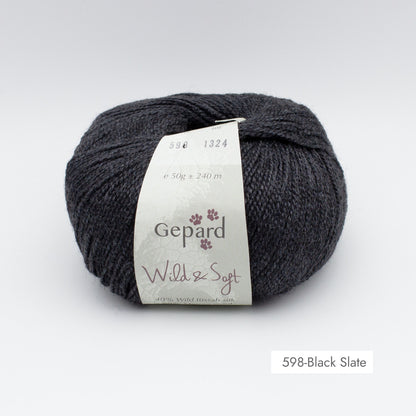 Pelote de Wild & Soft de Gepard Garn coloris 598 Black Slate