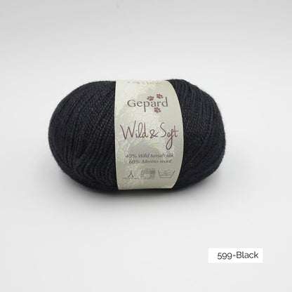 Pelote de Wild & Soft de Gepard Garn coloris 599 Black