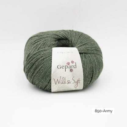 Pelote de Wild & Soft de Gepard Garn coloris 850 Army