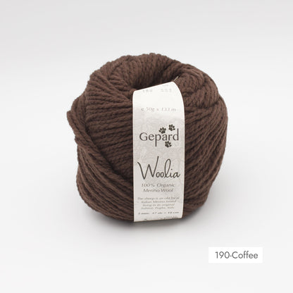 Pelote de Woolia de Gepard Garn coloris 190 Coffee