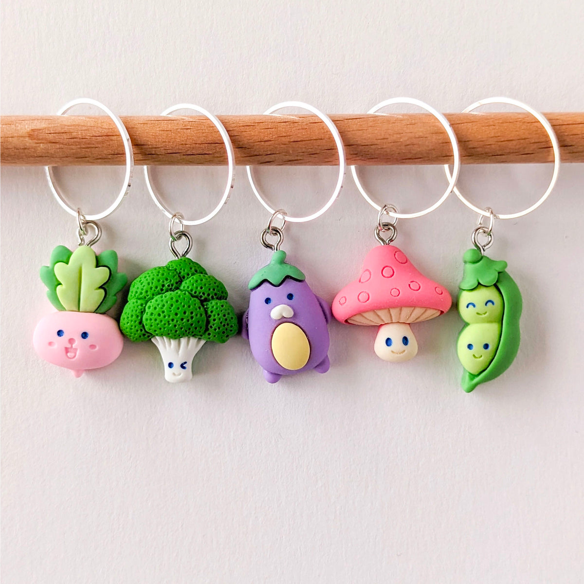 Set d'anneaux marqueurs Hello Kim, modèle 15 Mignons Légumes (fixes)