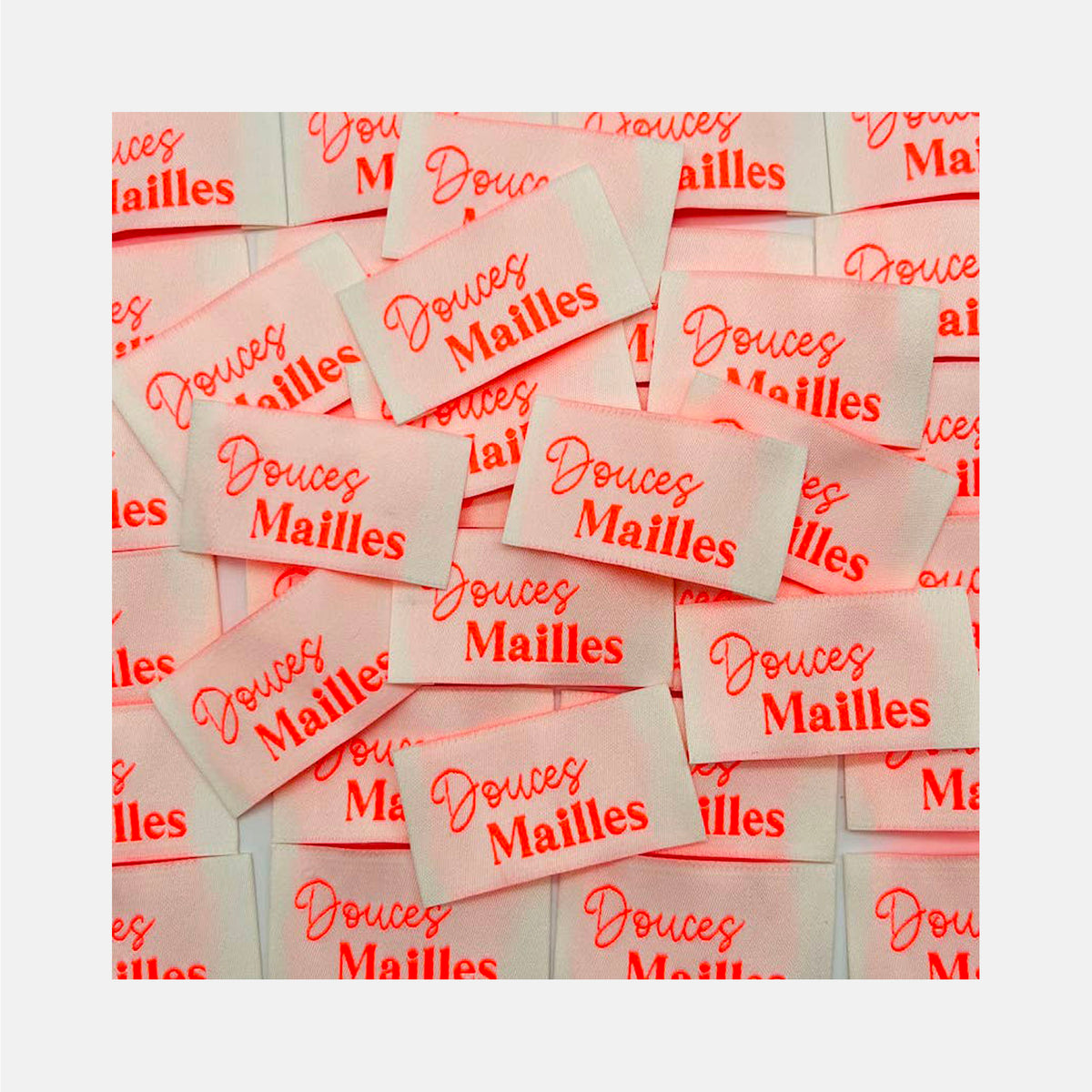 Etiquette à coudre de Home Couture, modèle Douces Mailles (fluo)