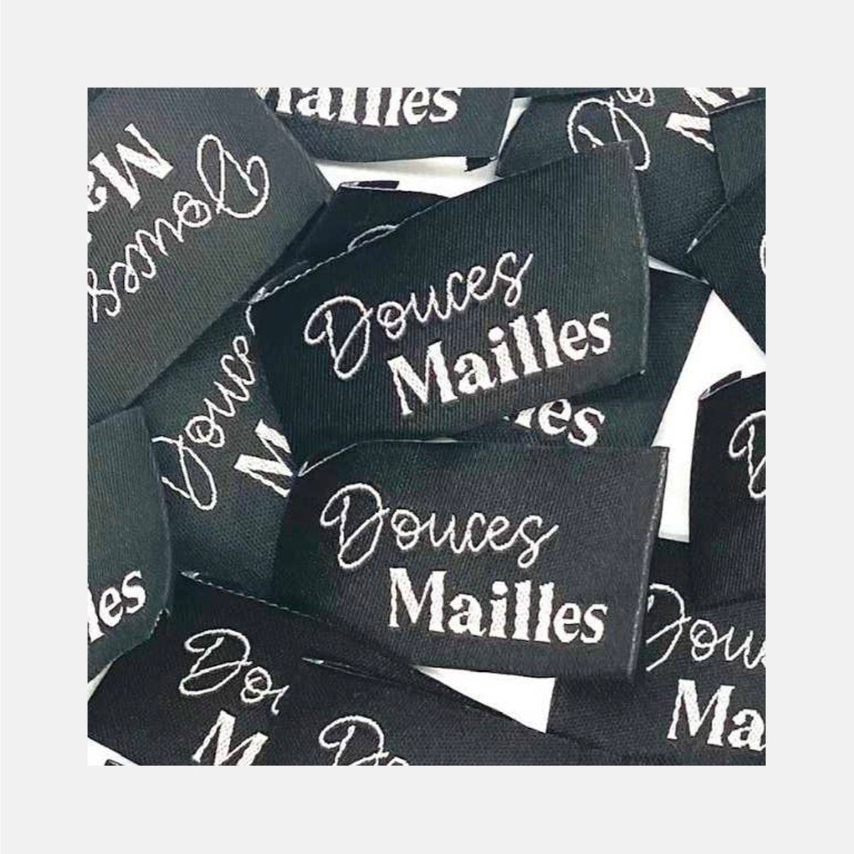 Etiquette à coudre de Home Couture, modèle Douces Mailles (noir - blanc)