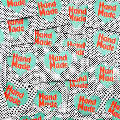 Etiquette à coudre de Home Couture, modèle Handmade (fluo)