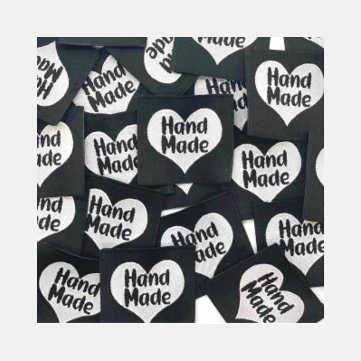 Etiquette à coudre de Home Couture, modèle Handmade (noir - blanc)