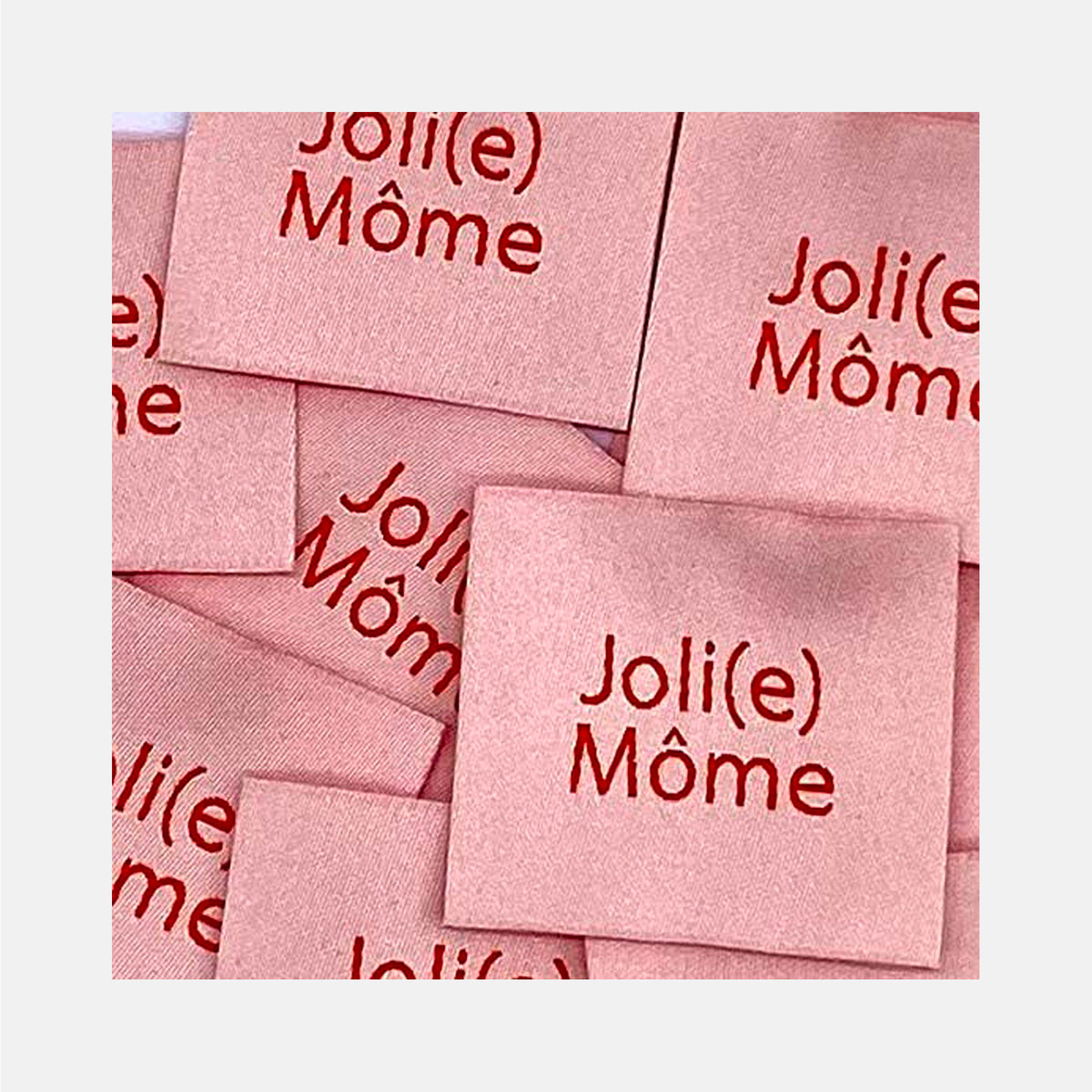 Etiquette à coudre de Home Couture, modèle Joli(e) Môme (rose - rouge)