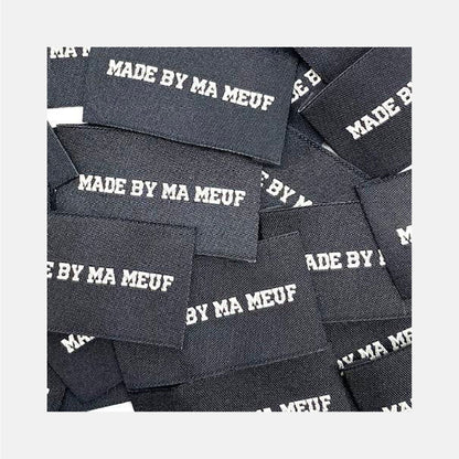 Etiquette à coudre de Home Couture, modèle Made by ma meuf (noir - blanc)
