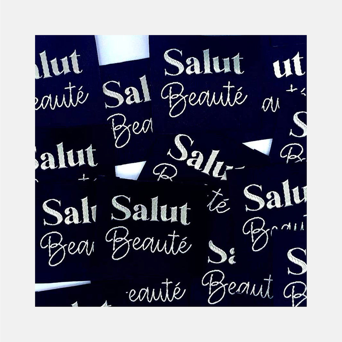 Etiquette à coudre de Home Couture, modèle Salut Beauté (noir - blanc)