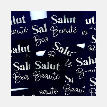 Etiquette à coudre de Home Couture, modèle Salut Beauté (noir - blanc)