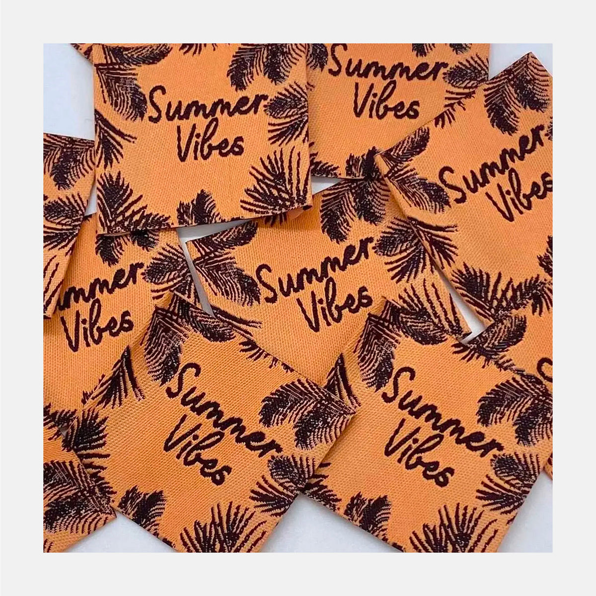 Etiquette à coudre de Home Couture, modèle Summer Vibes (corail - noir)