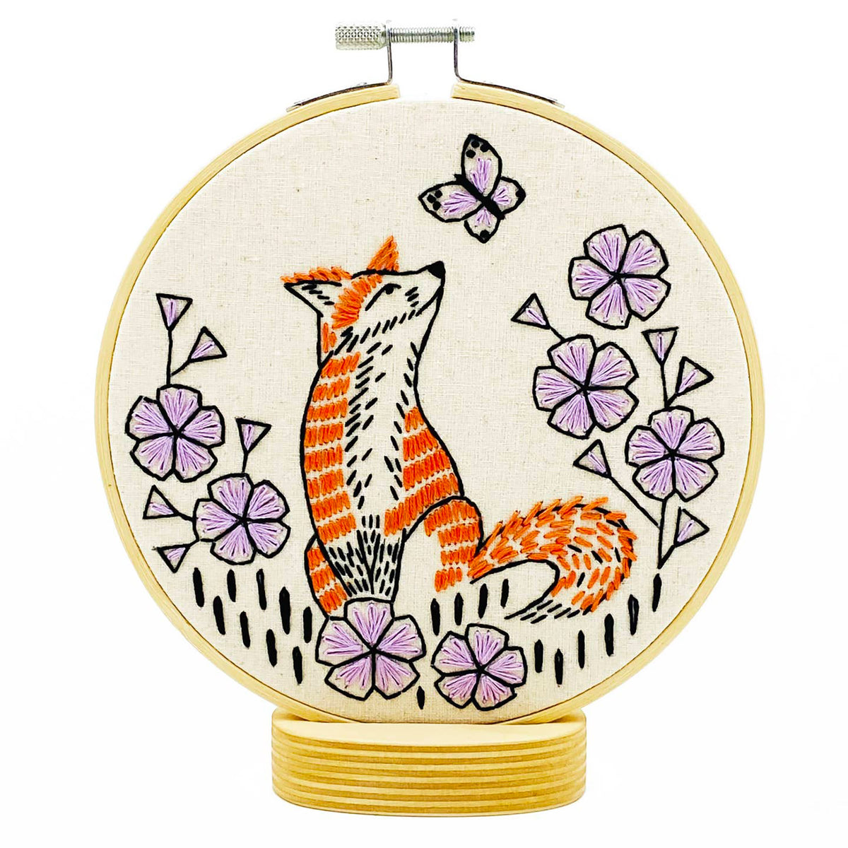 Kit de broderie Hook Line & Tinker, modèle Renard dans la prairie