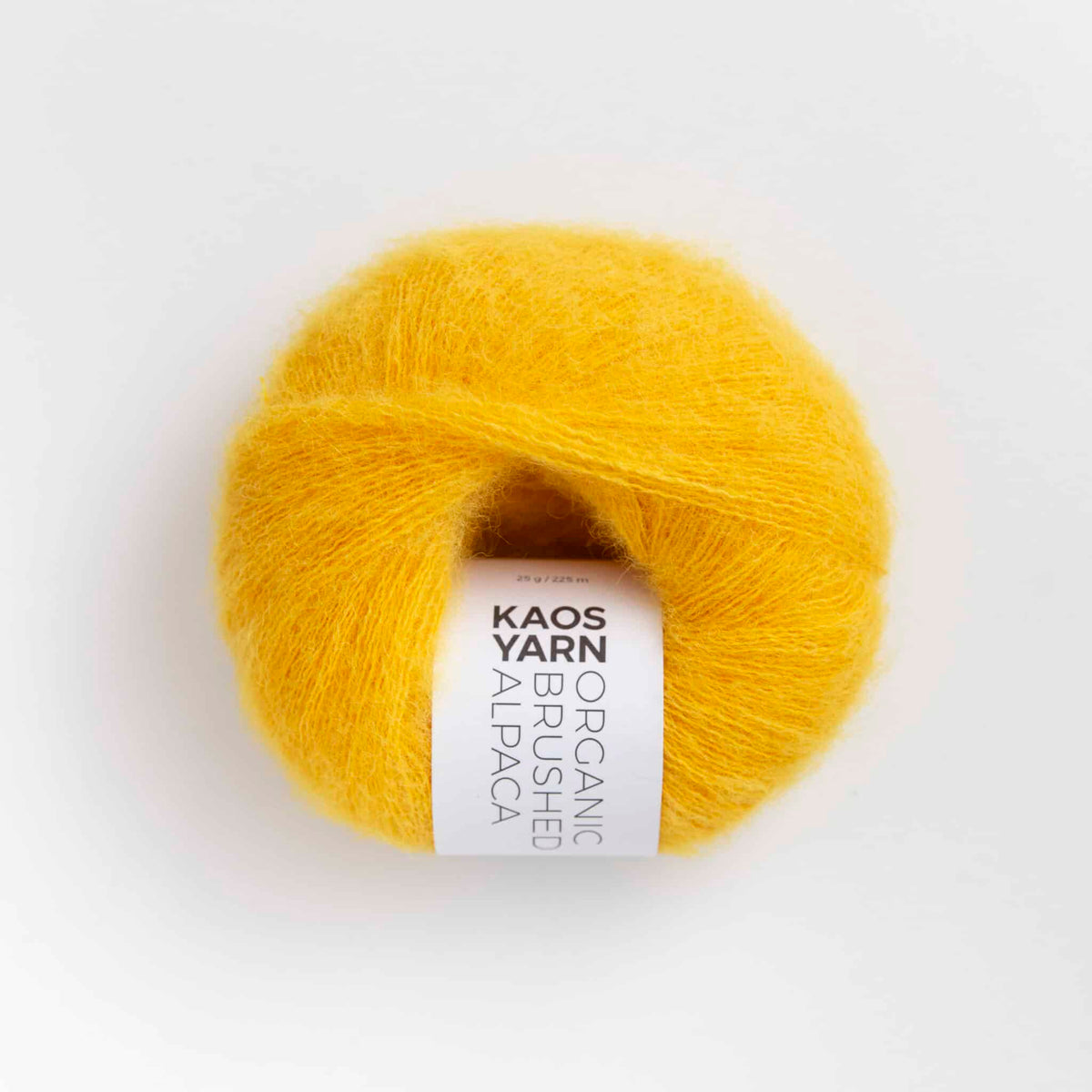 Pelote de Halo Brushed Alpaga de Kaos Yarn, coloris 2017 Sunny