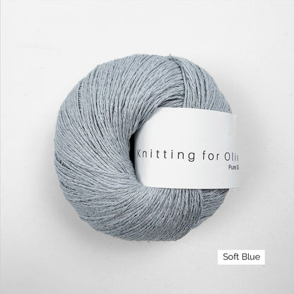 Pelote de Pure Silk de Knitting for Olive (KFO) coloris Soft Blue