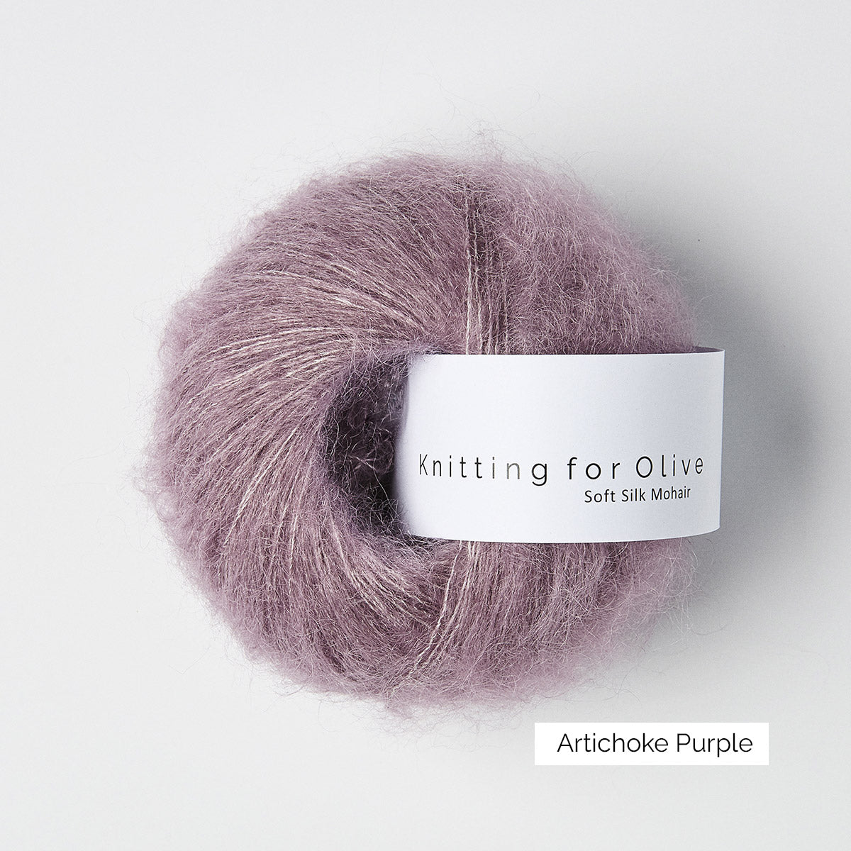 Pelote de Soft Silk Mohair de Knitting for Olive (KFO) coloris Artichoke Purple
