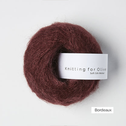 Pelote de Soft Silk Mohair de Knitting for Olive (KFO) coloris Bordeaux