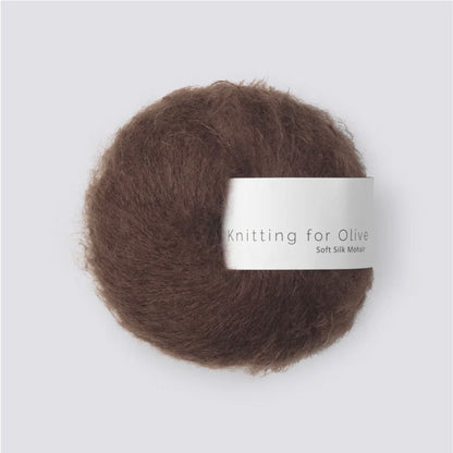 Pelote de Soft Silk Mohair de Knitting for Olive (KFO) coloris Chocolate