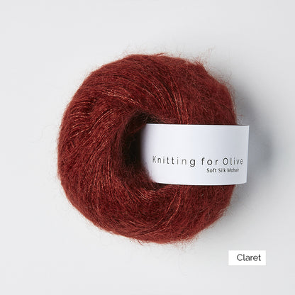 Pelote de Soft Silk Mohair de Knitting for Olive (KFO) coloris Claret