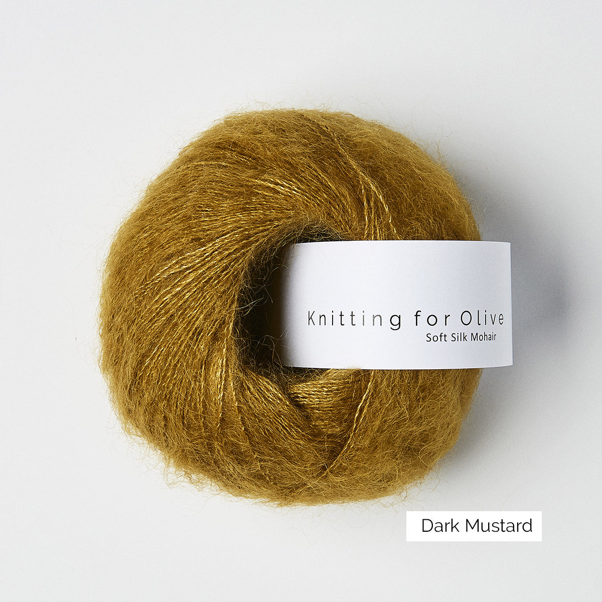 Pelote de Soft Silk Mohair de Knitting for Olive (KFO) coloris Dark Mustard