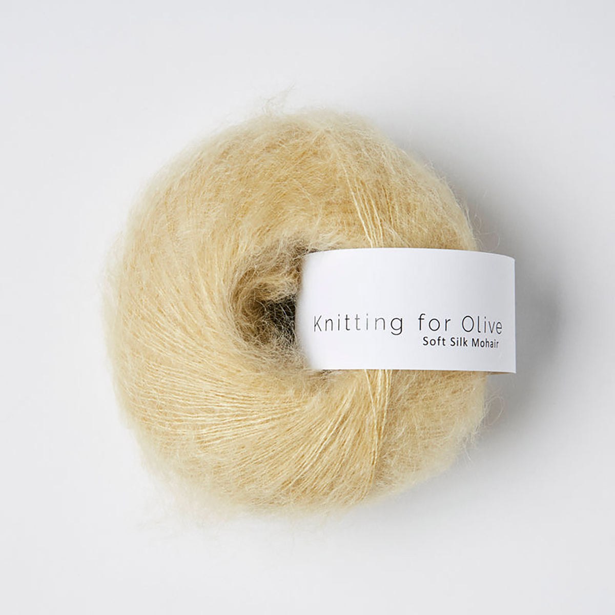 Pelote de Soft Silk Mohair de Knitting for Olive (KFO) coloris Dusty Banana