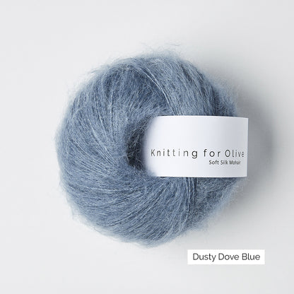 Pelote de Soft Silk Mohair de Knitting for Olive (KFO) coloris Dusty Dove Blue