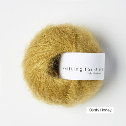 Pelote de Soft Silk Mohair de Knitting for Olive (KFO) coloris Dusty Honey
