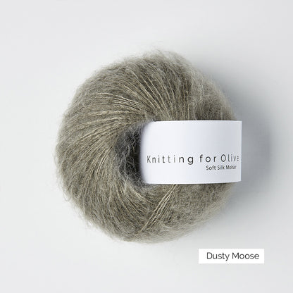 Pelote de Soft Silk Mohair de Knitting for Olive (KFO) coloris Dusty Moose