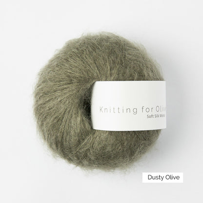 Pelote de Soft Silk Mohair de Knitting for Olive (KFO) coloris Dusty Olive