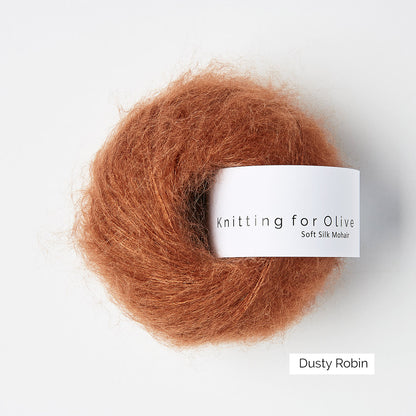 Pelote de Soft Silk Mohair de Knitting for Olive (KFO) coloris Robin