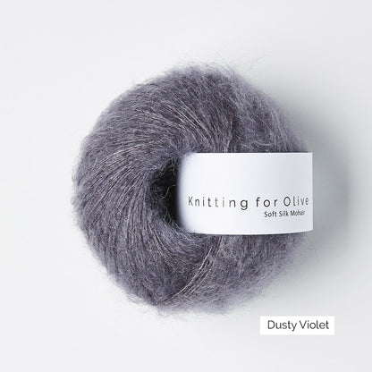 Pelote de Soft Silk Mohair de Knitting for Olive (KFO) coloris Dusty Violet