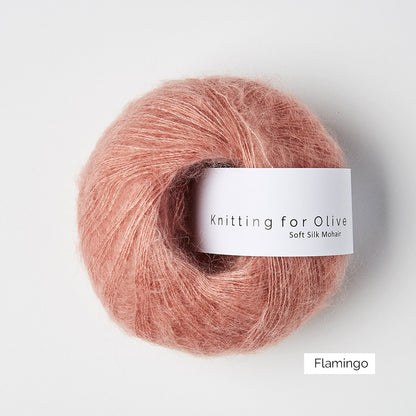 Pelote de Soft Silk Mohair de Knitting for Olive (KFO) coloris Flamingo