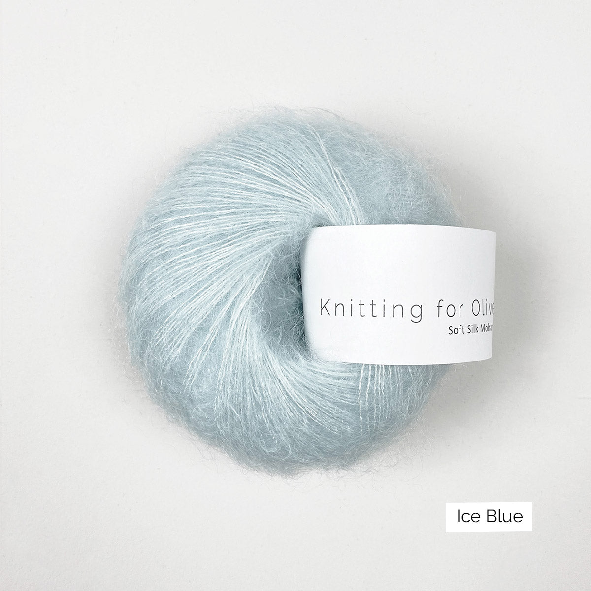 Pelote de Soft Silk Mohair de Knitting for Olive (KFO) coloris Ice Blue
