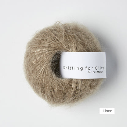 Pelote de Soft Silk Mohair de Knitting for Olive (KFO) coloris Linen