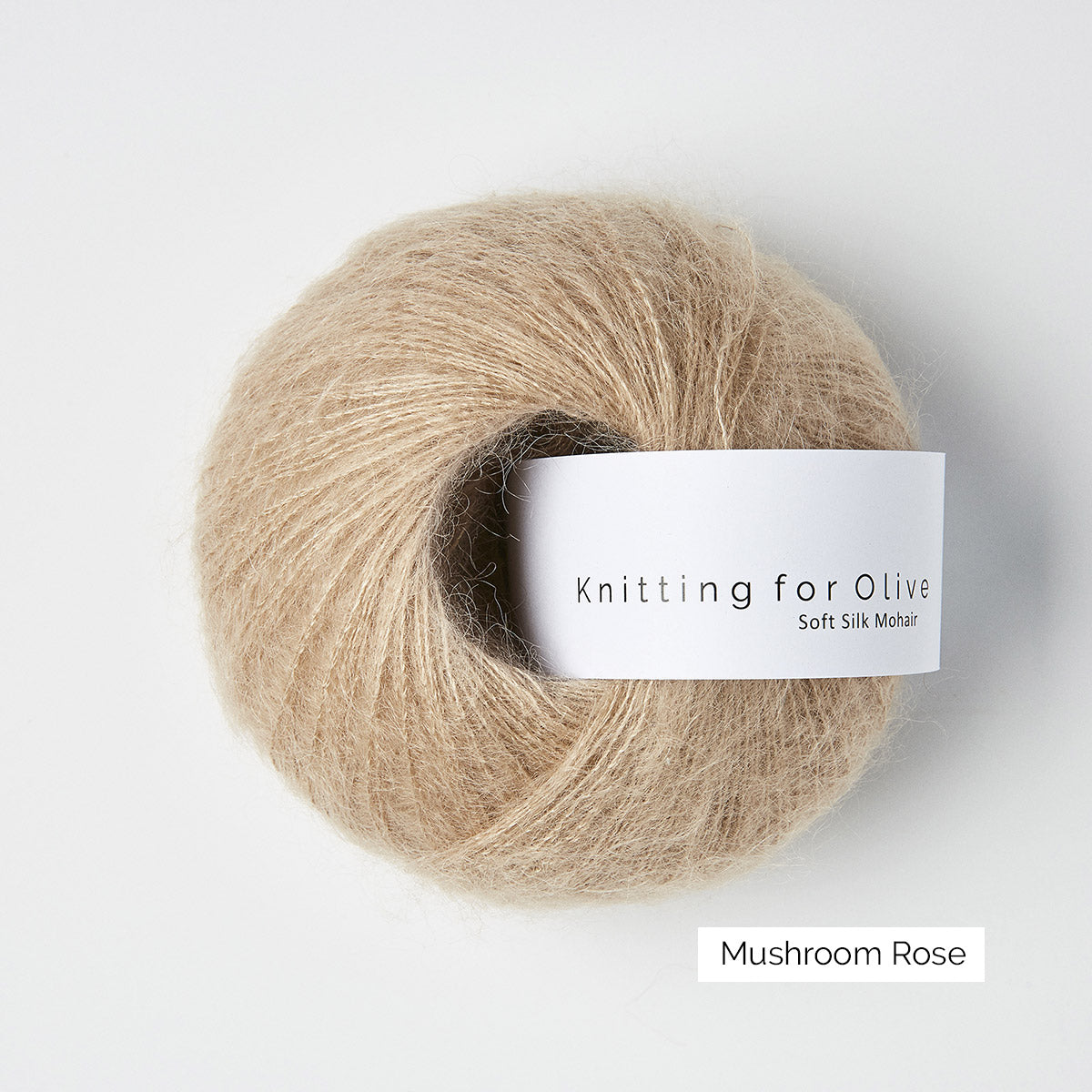 Pelote de Soft Silk Mohair de Knitting for Olive (KFO) coloris Mushroom Rose