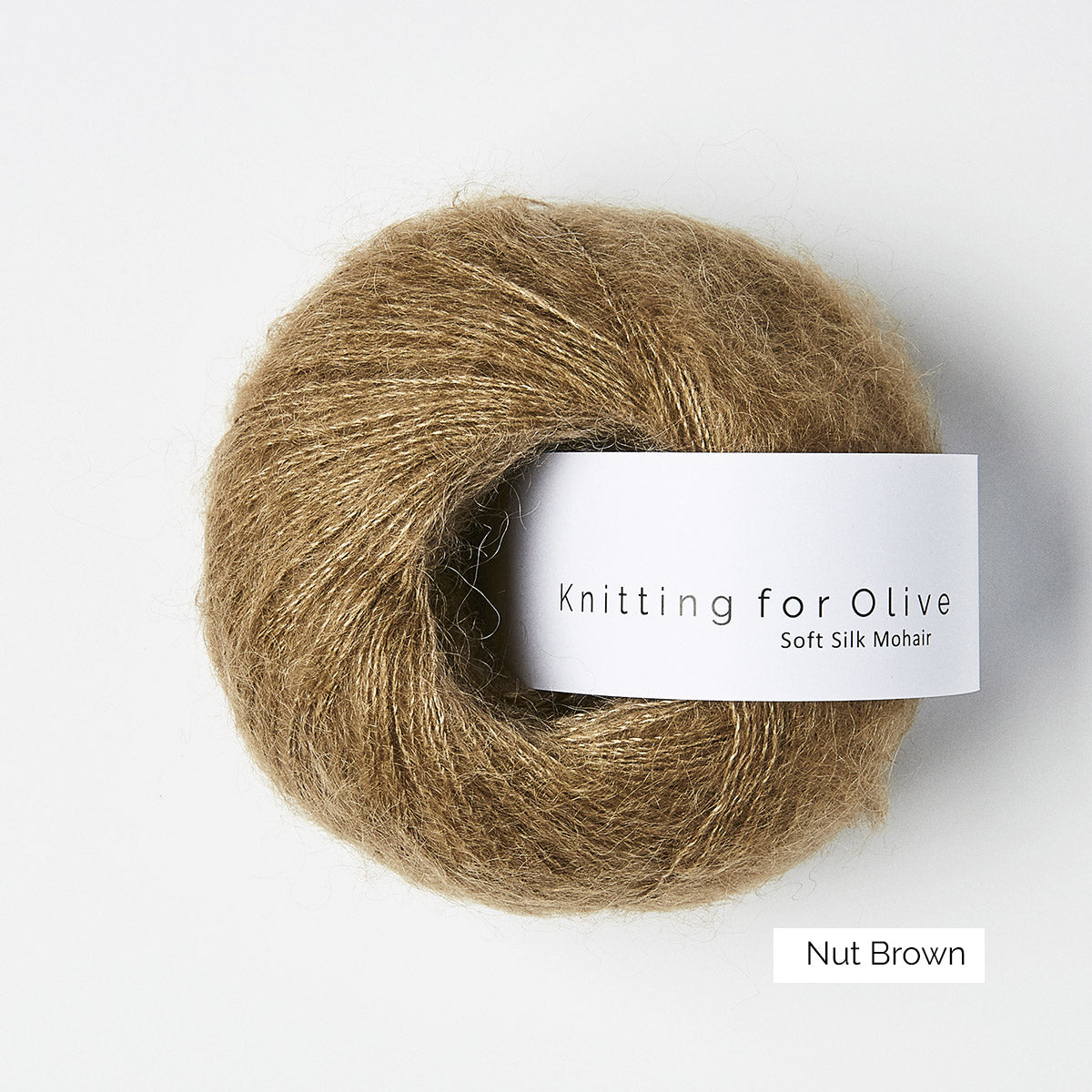 Pelote de Soft Silk Mohair de Knitting for Olive (KFO) coloris Nut Brown