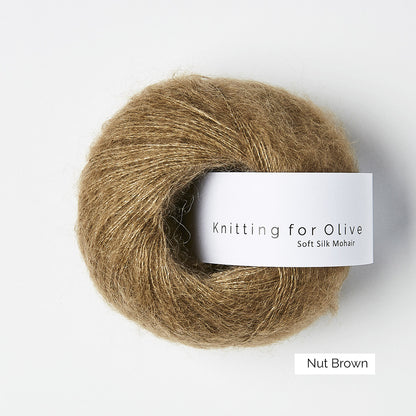 Pelote de Soft Silk Mohair de Knitting for Olive (KFO) coloris Nut Brown