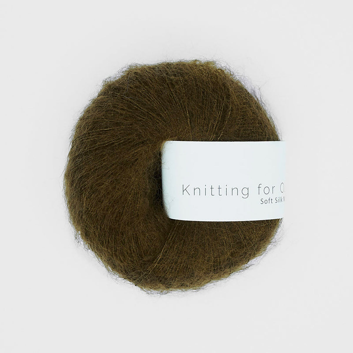 Pelote de Soft Silk Mohair de Knitting for Olive (KFO) coloris Olive Brown