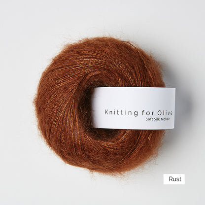 Pelote de Soft Silk Mohair de Knitting for Olive (KFO) coloris Rust