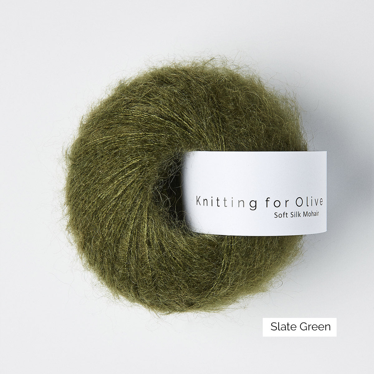 Pelote de Soft Silk Mohair de Knitting for Olive (KFO) coloris Slate Green