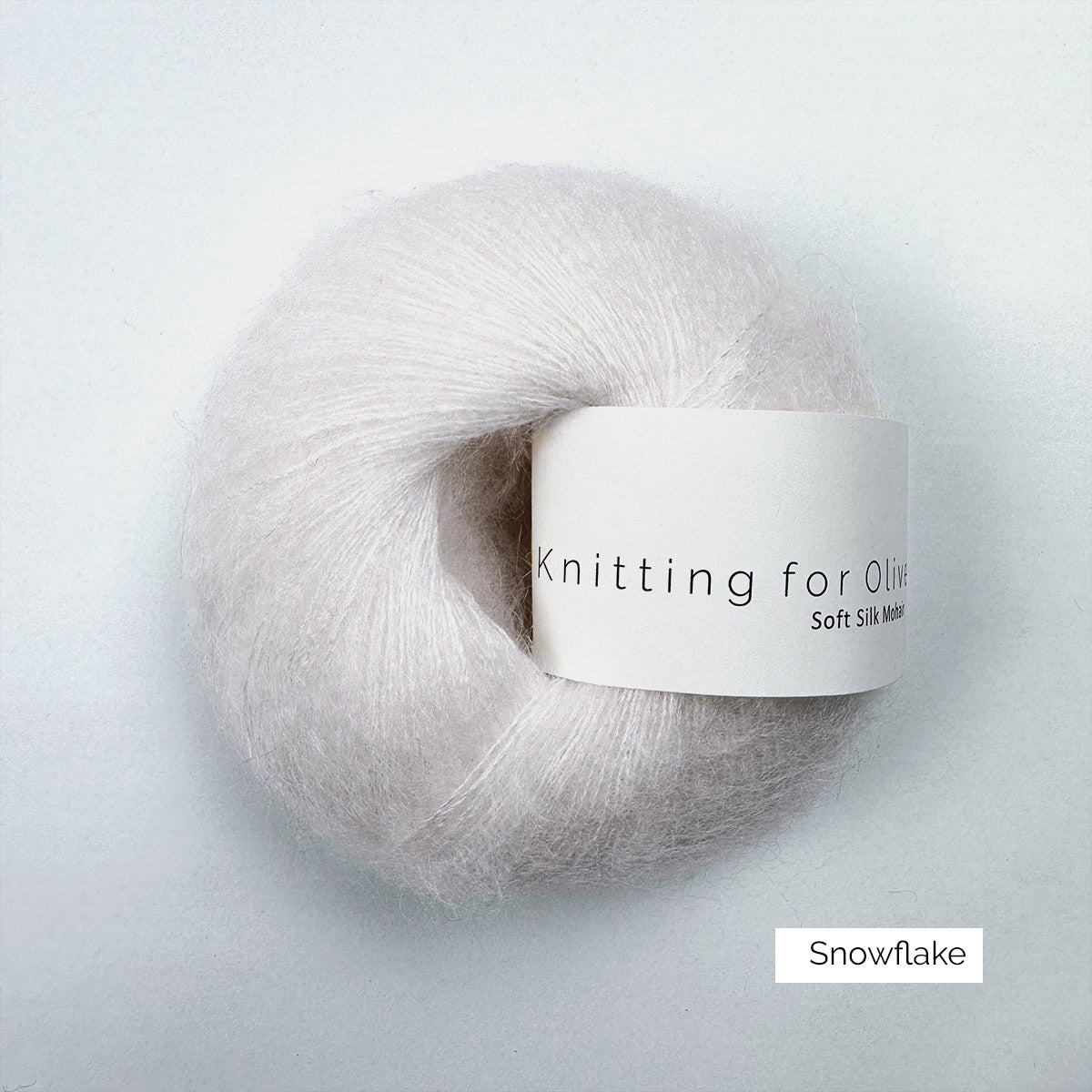 Pelote de Soft Silk Mohair de Knitting for Olive (KFO) coloris Snowflake
