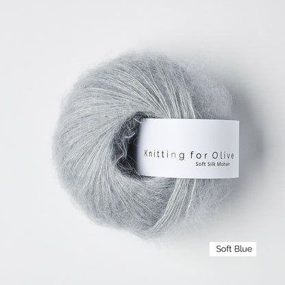 Pelote de Soft Silk Mohair de Knitting for Olive (KFO) coloris Soft Blue