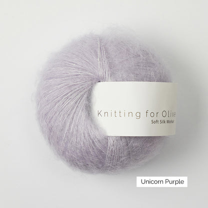 Pelote de Soft Silk Mohair de Knitting for Olive (KFO) coloris Unicorn Purple