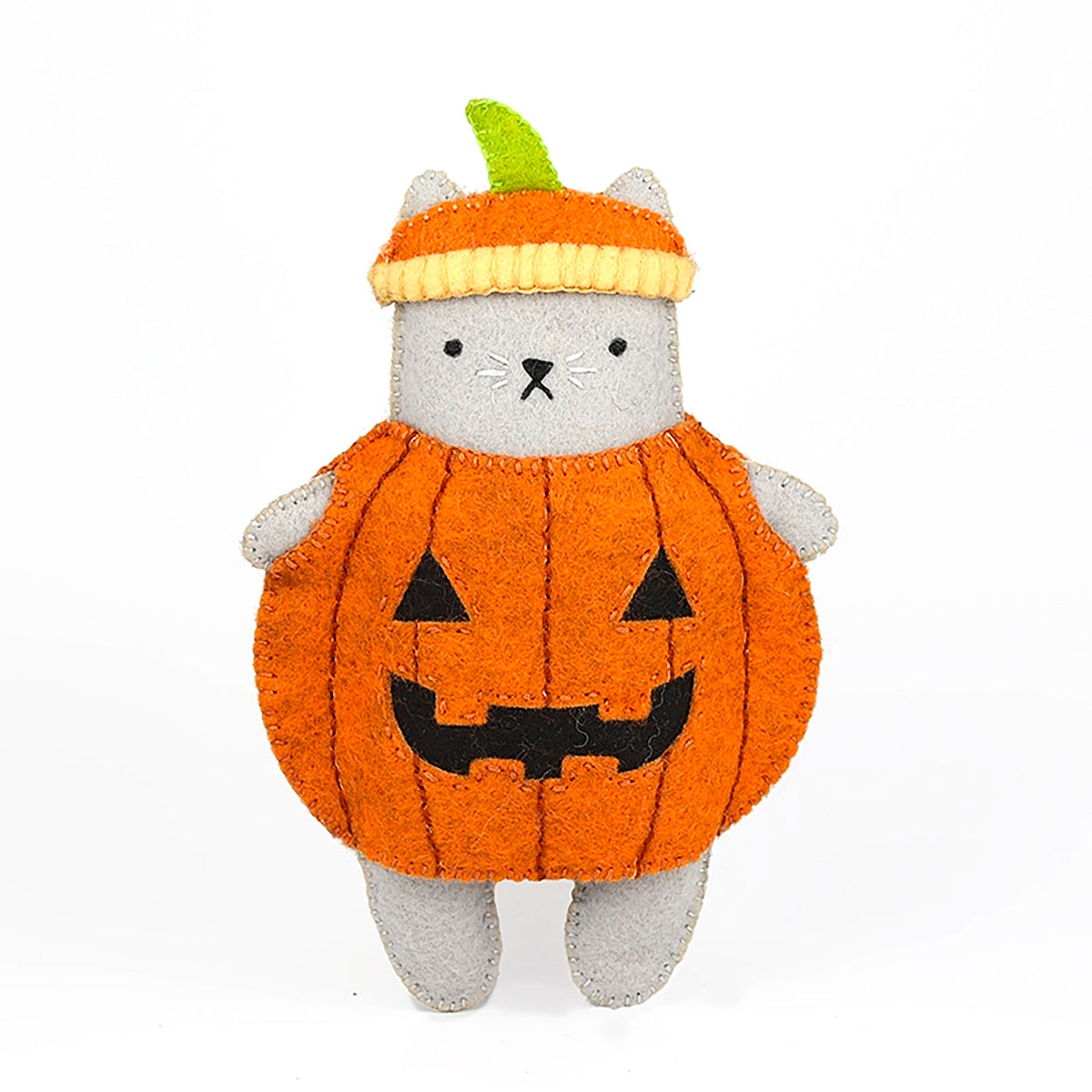 Kit de broderie Felted Doll de Kiriki Press modèle Pumpkin Cat 