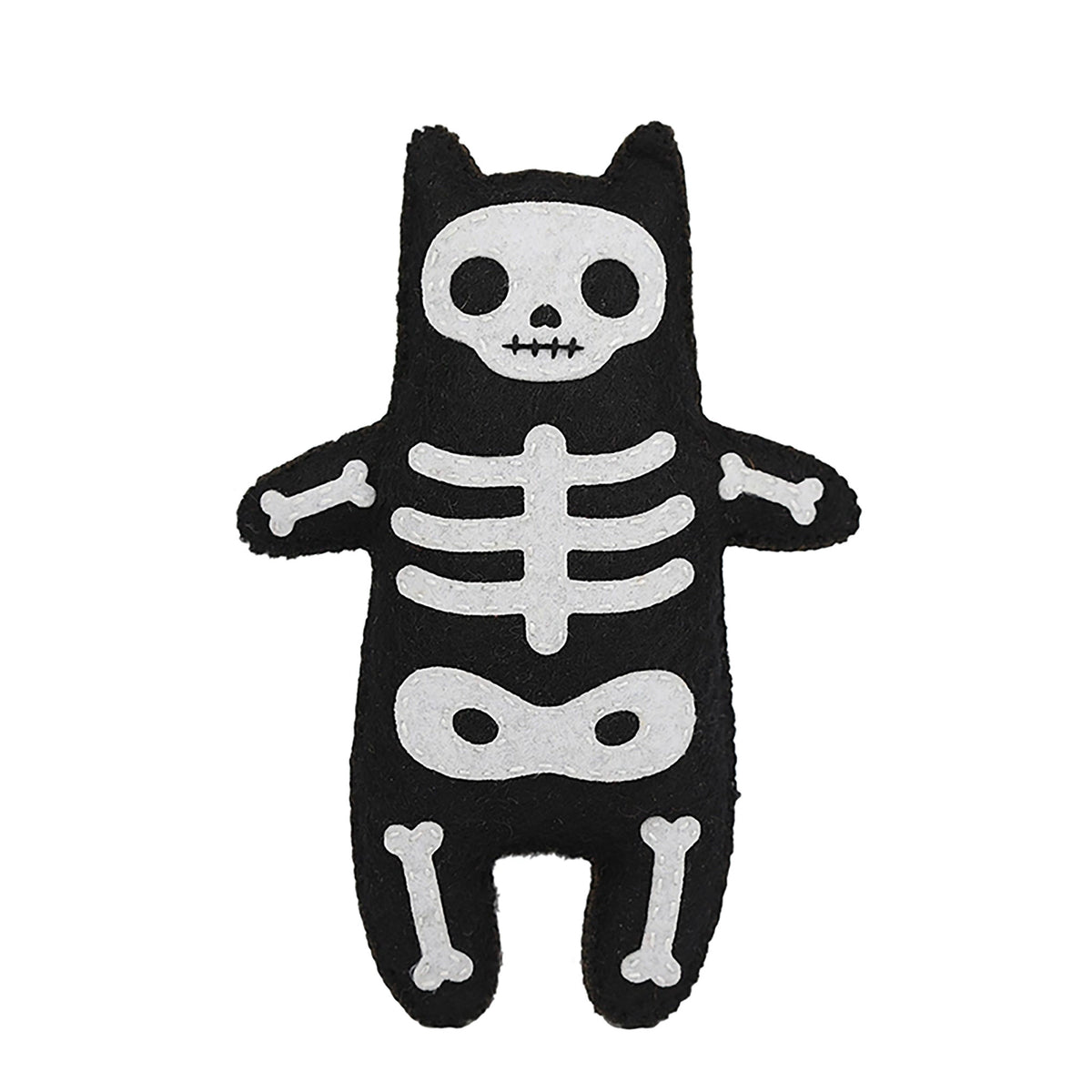 Kit de broderie Felted Doll de Kiriki Press modèle Skeleton Cat 