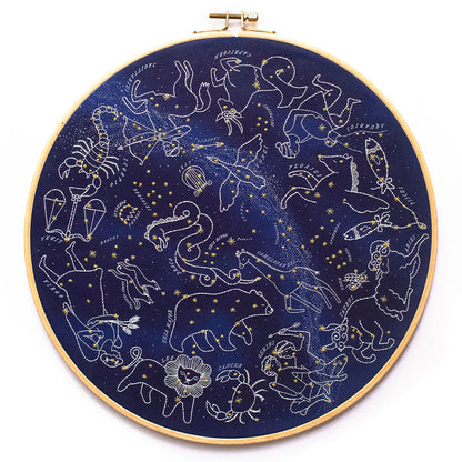 Kit de broderie Hoop de Kiriki Press modèle Star Map (11")