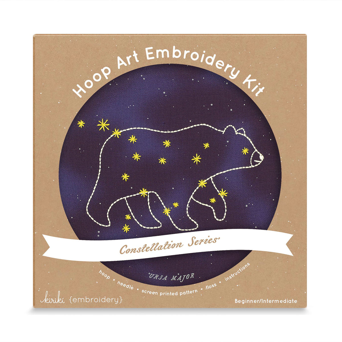 Kit de broderie Hoop de Kiriki Press modèle Ursa Major (6")