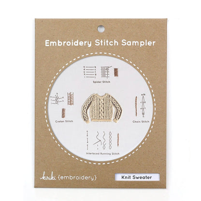 Kit de broderie Stitch Sampler de Kiriki Press modèle Knit Sweater