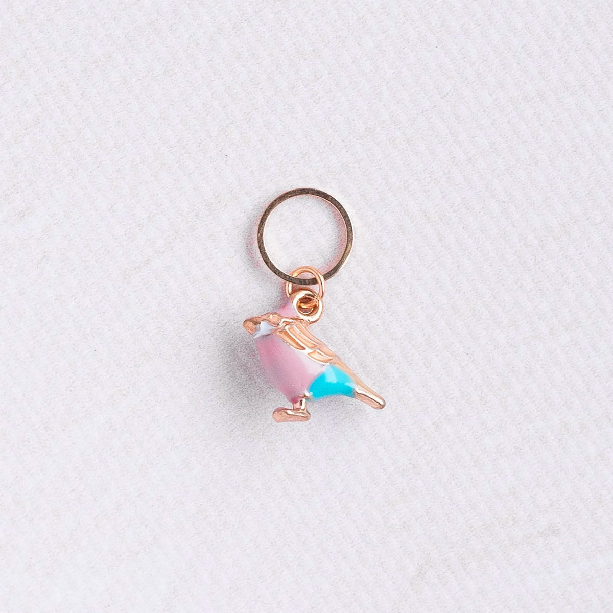 Anneau marqueur de Knits by ce, modèle Oiseau rose (fixe)