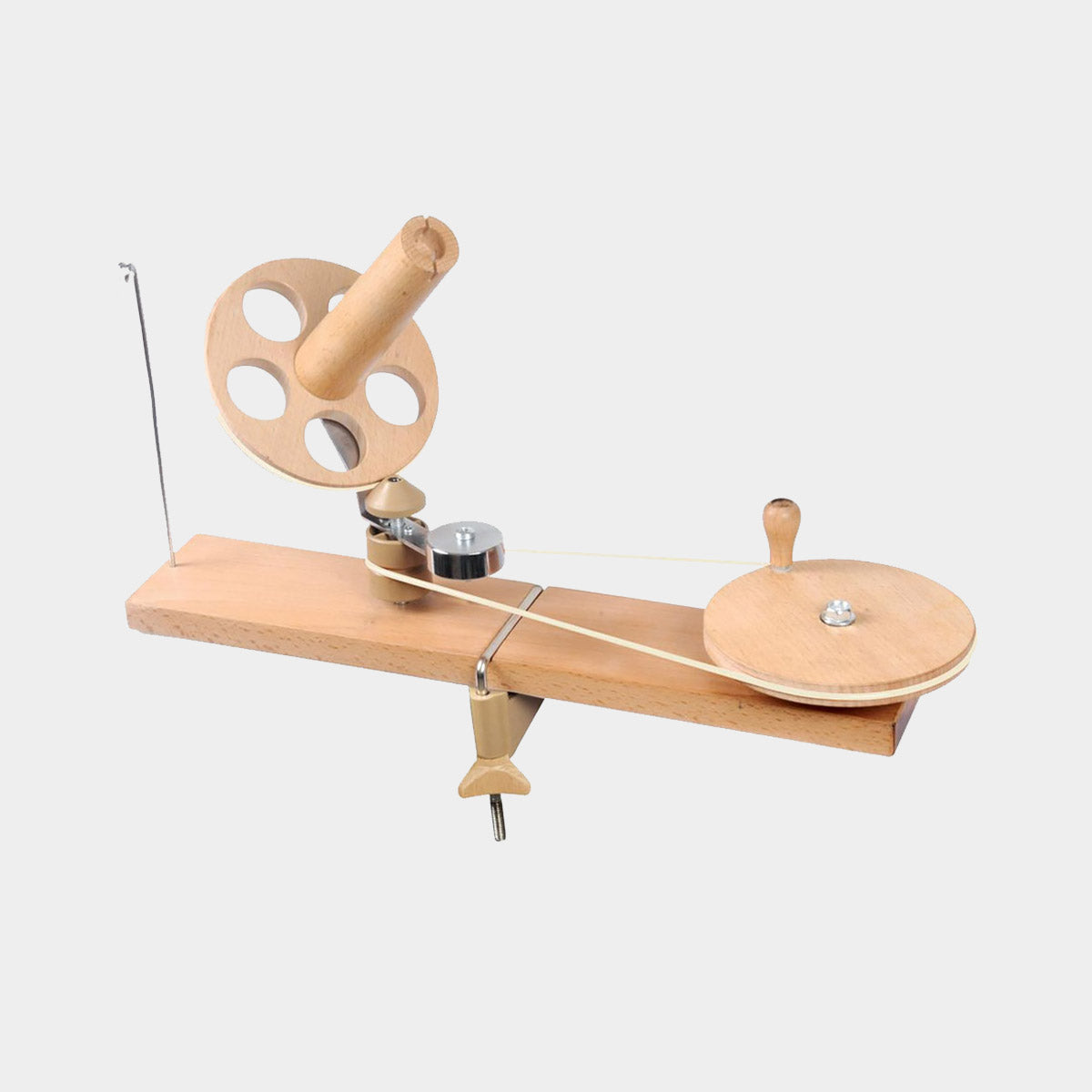 Bobinoir mécanique en bois à fixer sur une table de la marque Knit Pro, coloris Bouleau Naturel
